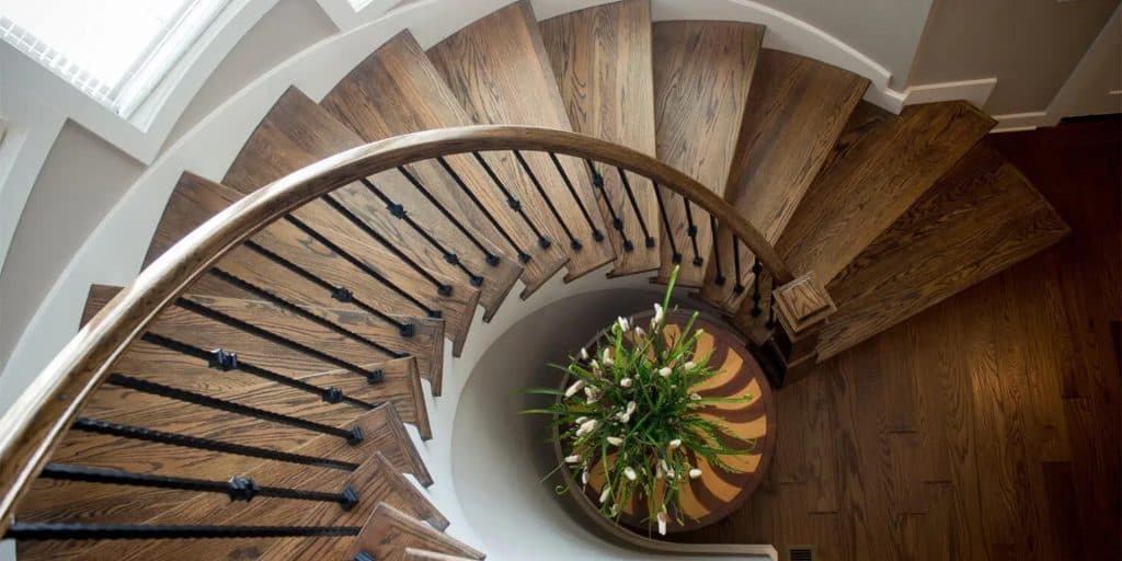 LJ Smith Spiral Stairs with Iron Balusters